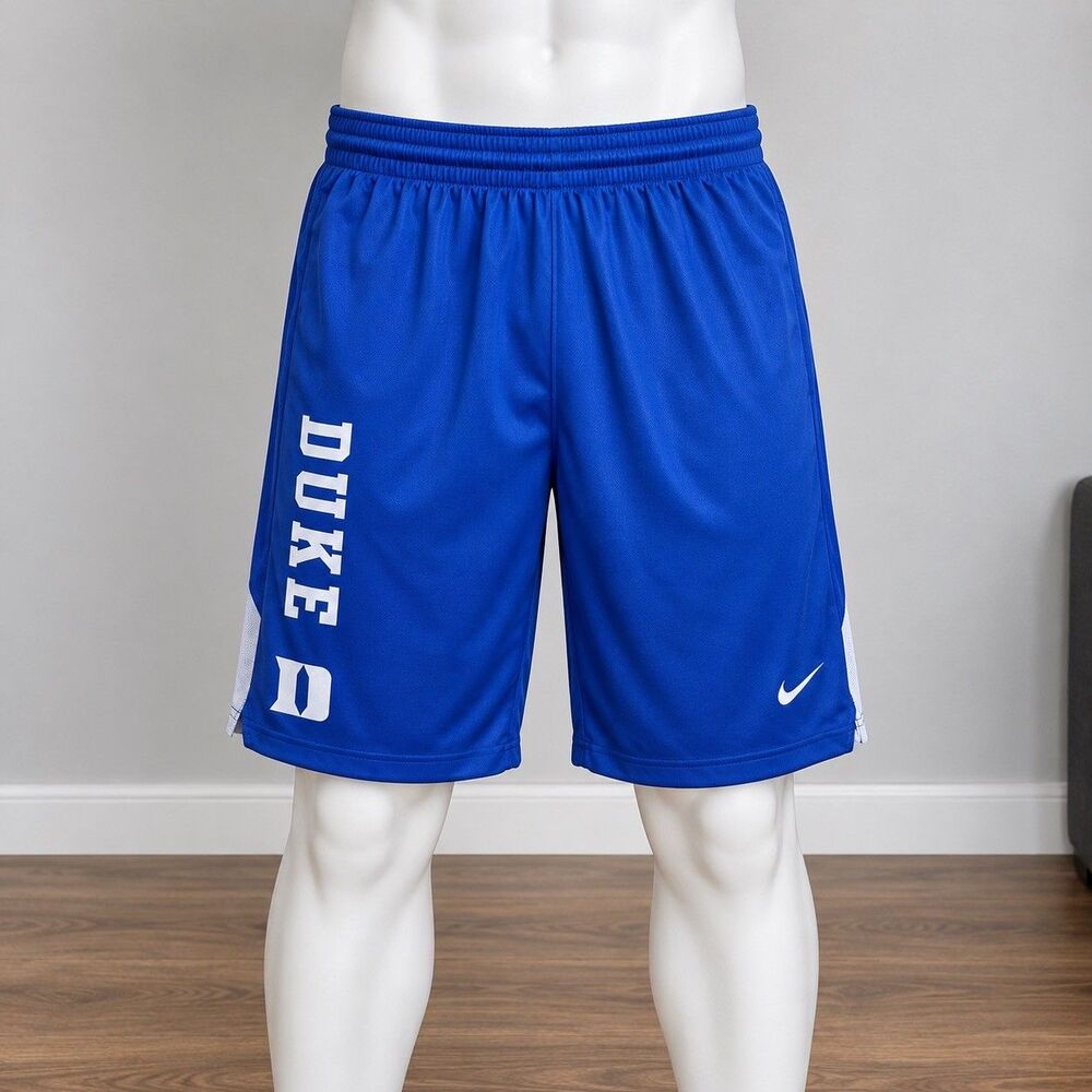 Nike Duke Blue Devils Dri-FIT Basketball Shorts Men’s L Blue White Y2K NCAA